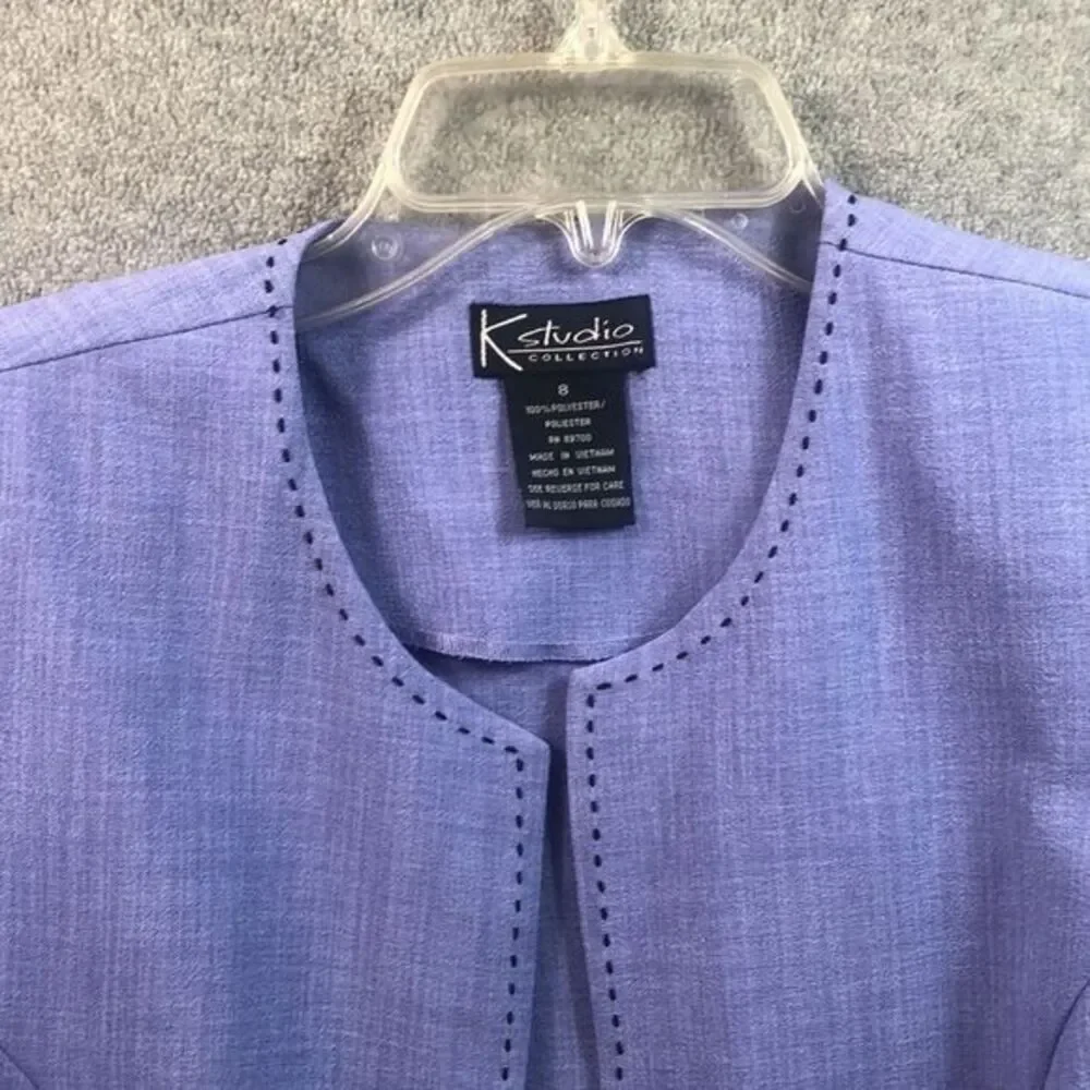 K Studio‎ Collection Lavender Short Sleeve Blazer Jacket Career Professional